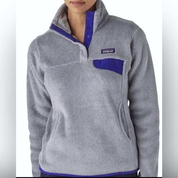 Patagonia Re-Tool Snap-T Pullover Fleece Women’s Medium Gray/Purple Gorpcore Out - Picture 1 of 10